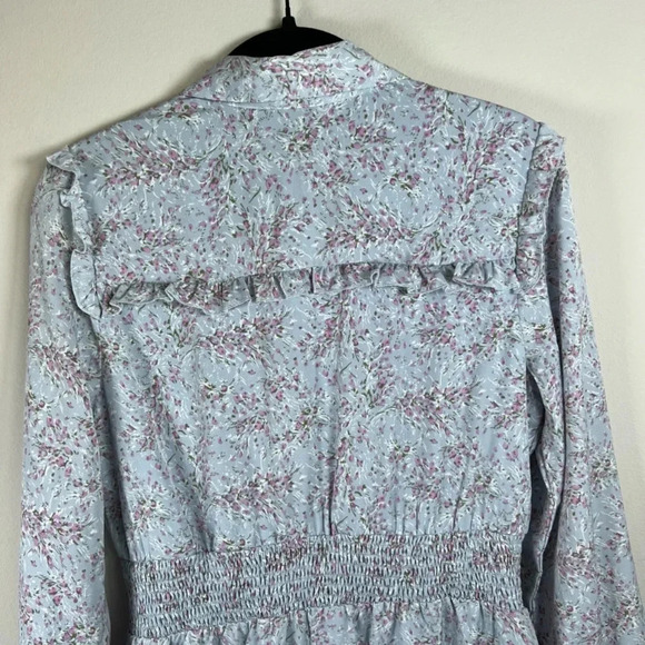 Miss Finch Womens Lavender Dream Tier Ruffle Midi Dress Blue Floral Modest Small - Picture 13 of 16